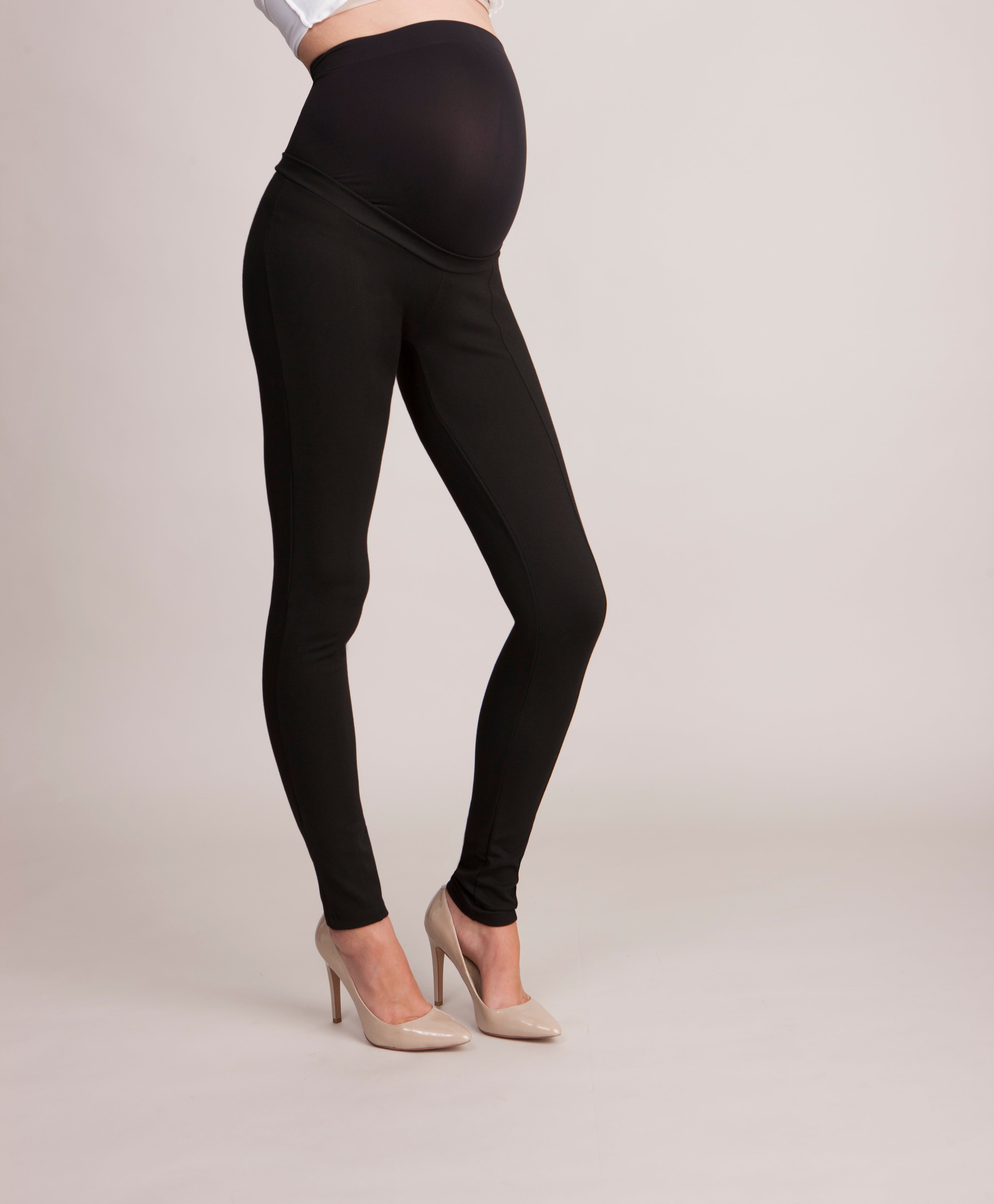 Seraphine Faux Leather Panel Maternity & Post Pregnancy Treggings