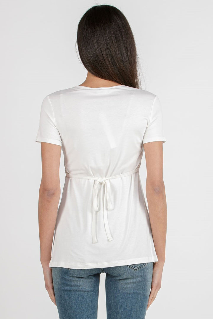 Margherita Maternity & Nursing Top in White by Attesa