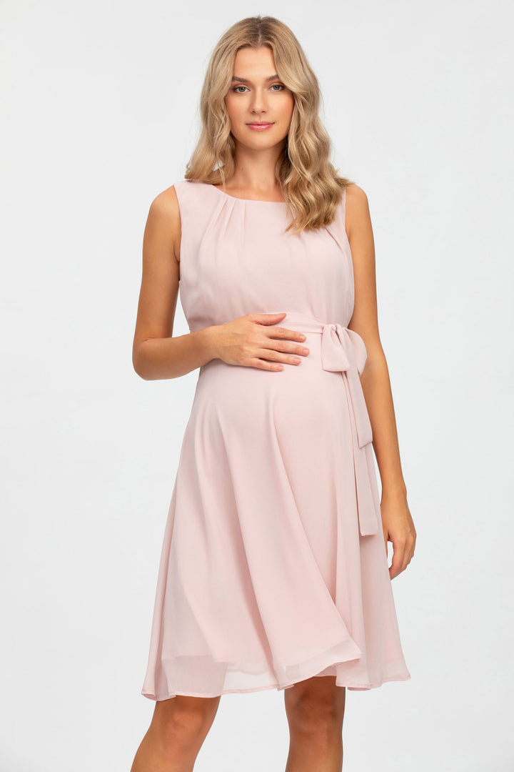 Isabella Chiffon Maternity Dress by Pietro Brunelli In Fairest Blush