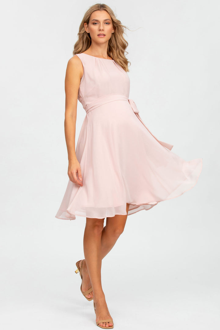 Isabella Chiffon Maternity Dress by Pietro Brunelli In Fairest Blush