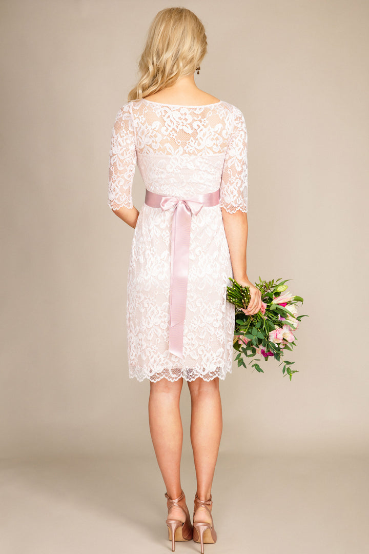 Tiffany Rose Amelia Maternity Stretch Lace Dress in Blush Pink