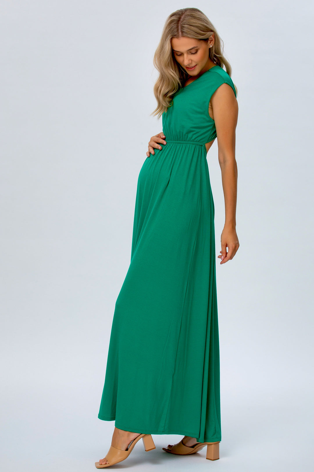 Porto Cervo Maternity Maxi in Emerald