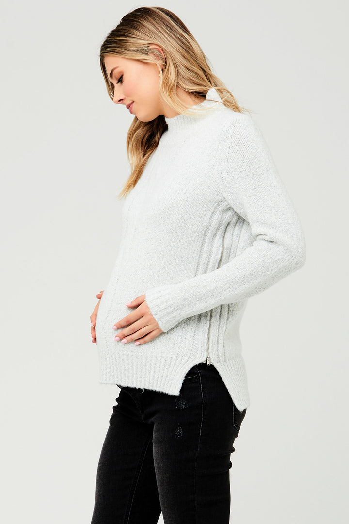 Cable Knit Maternity Nursing Sweater Ripe