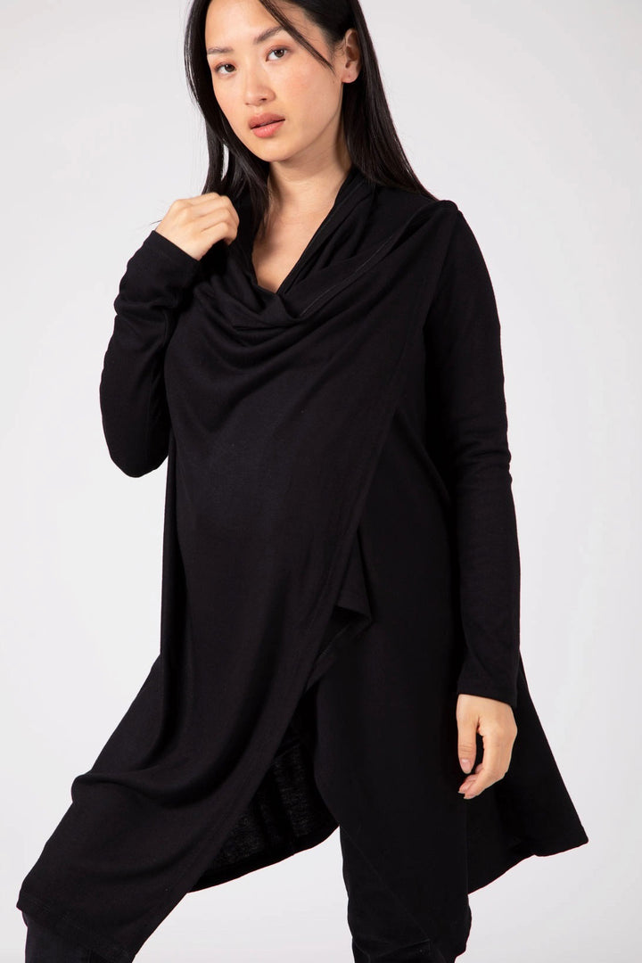 Céline Waterfall Maternity Cardigan Black