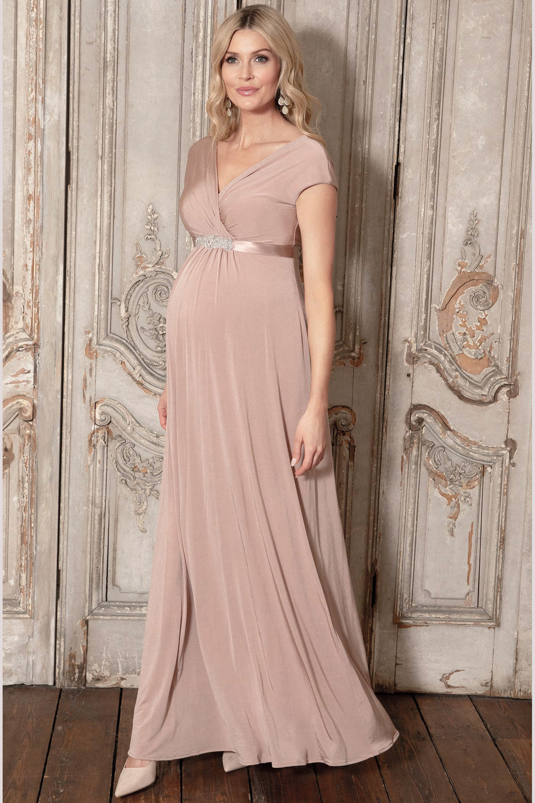 Francesca Maternity and Nursing Maxi in Blush