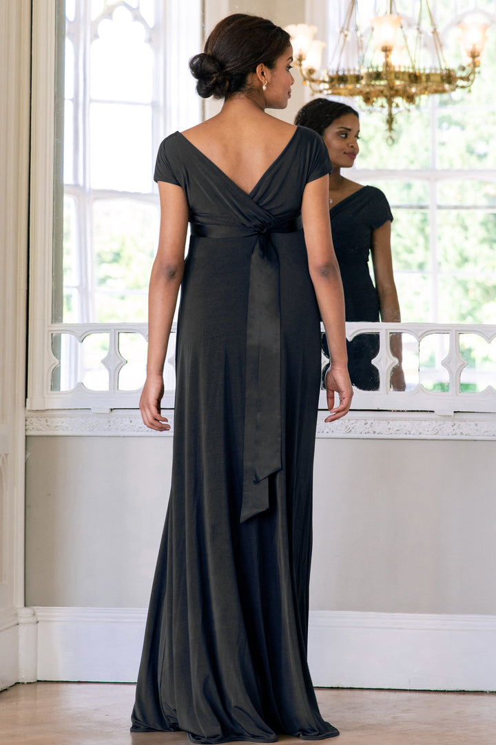 Ava Evening Maternity & Nursing Gown in Caviar