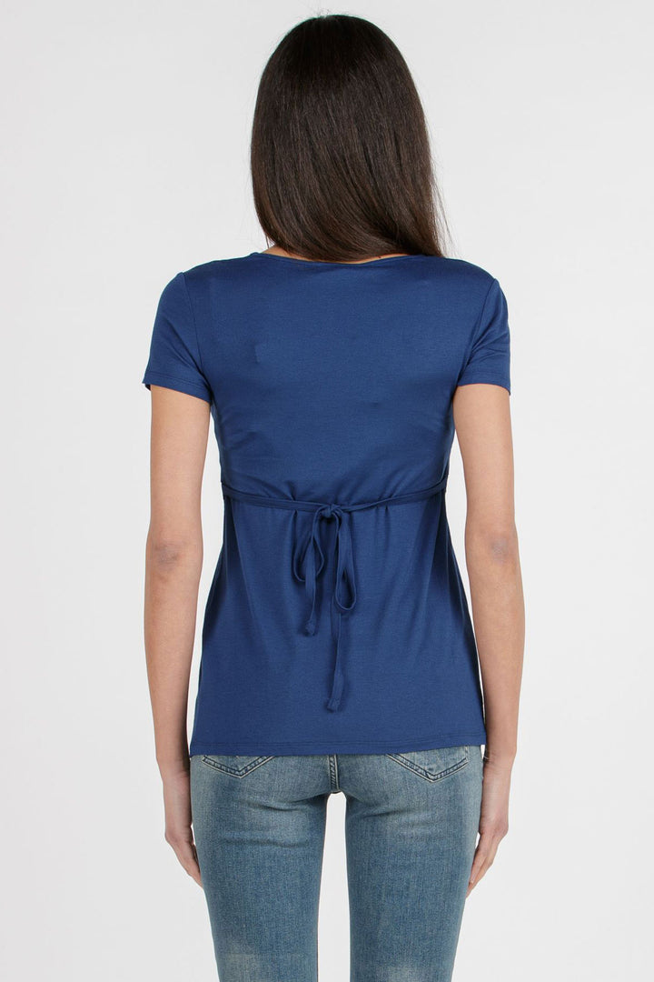 Margherita Maternity & Nursing Top in Royal Blue by Attesa