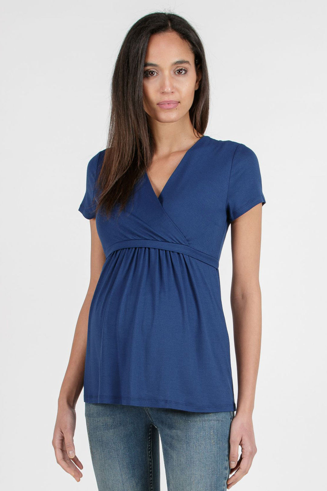 Margherita Maternity & Nursing Top in Royal Blue by Attesa