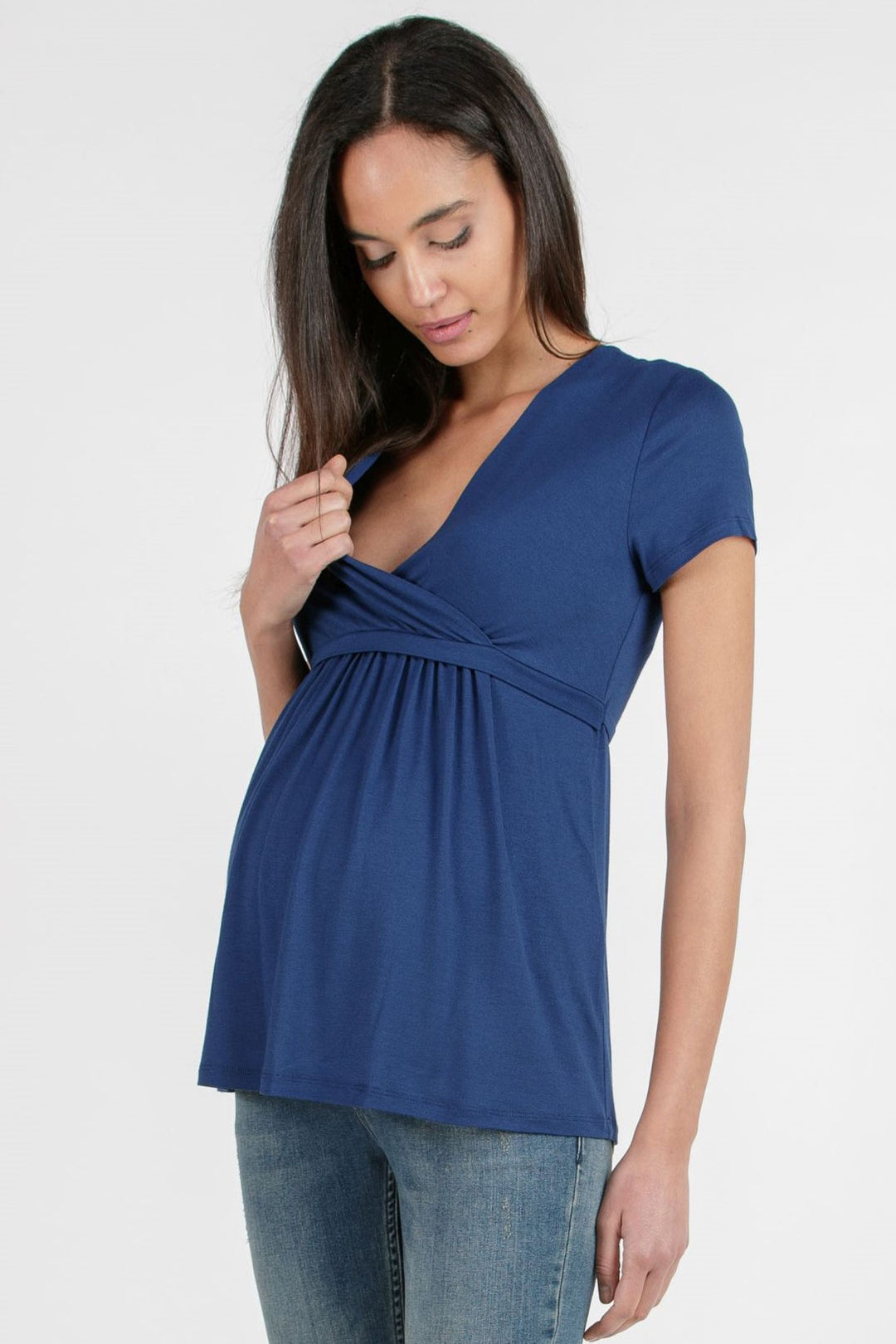 Margherita Maternity & Nursing Top in Royal Blue by Attesa