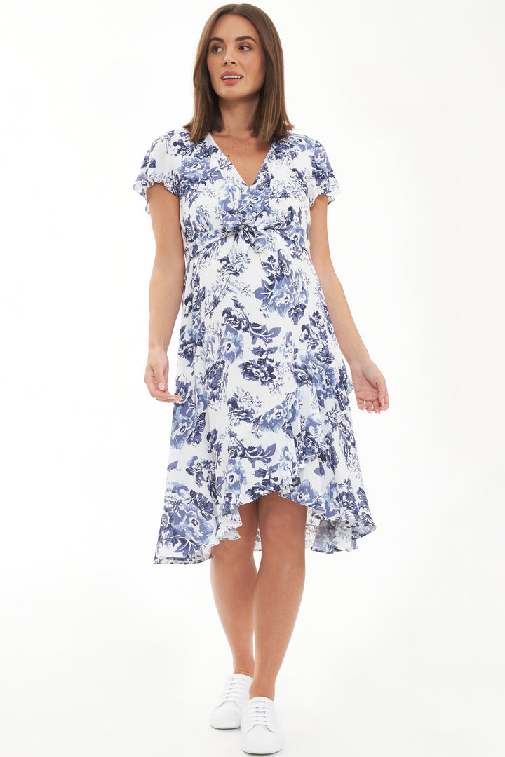 Georgia Maternity & Nursing Tie Front Dress