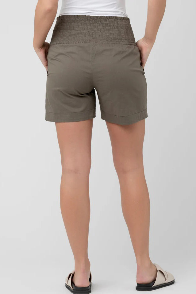 Philly Ultra Light Cotton Maternity Shorts in Moss by Ripe