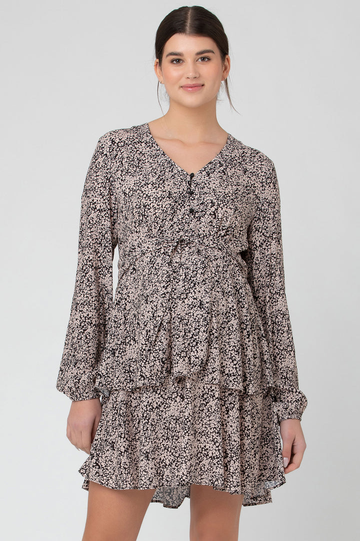Florence Layered Dress Black / Dusty Pink by Ripe
