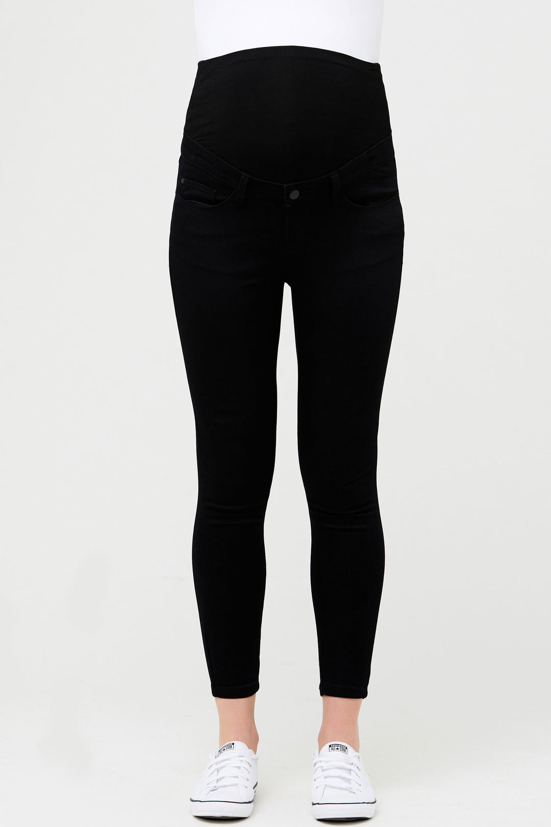 Rebel  Maternity Petite/ Ankle Jeggings in Caviar