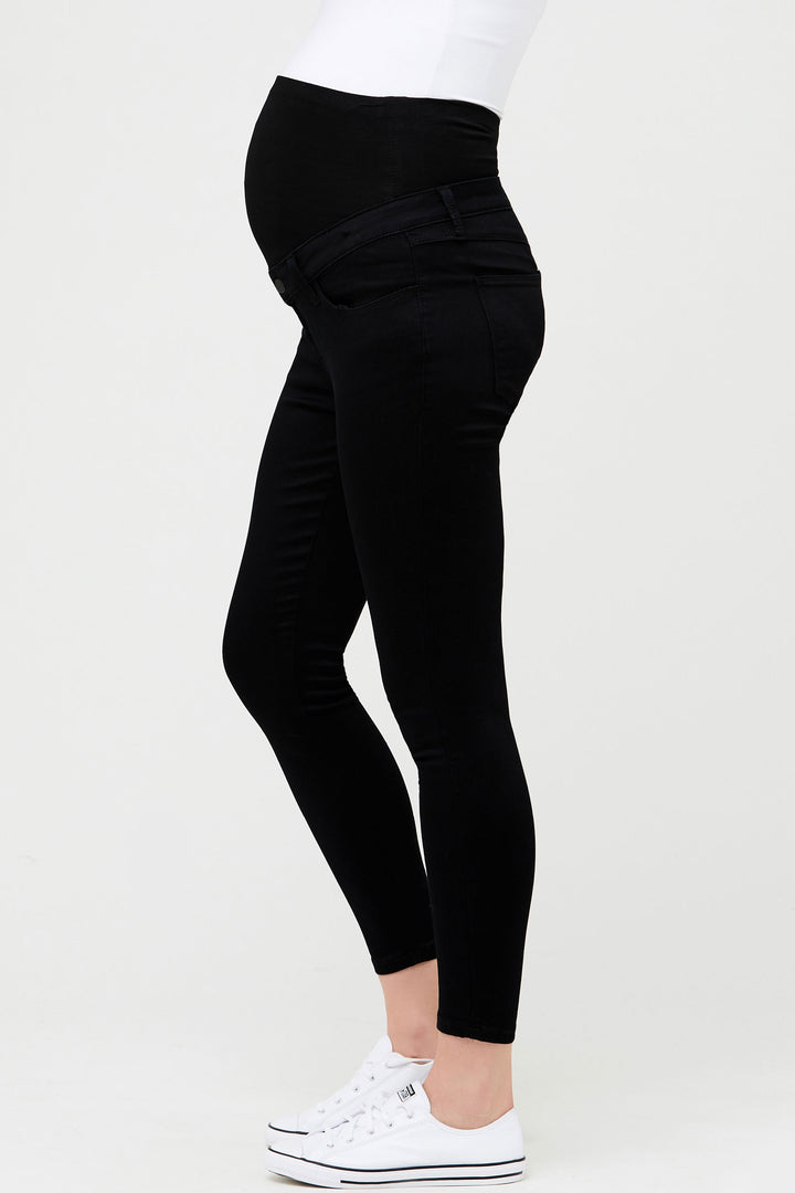 Rebel  Maternity Petite/ Ankle Jeggings in Caviar