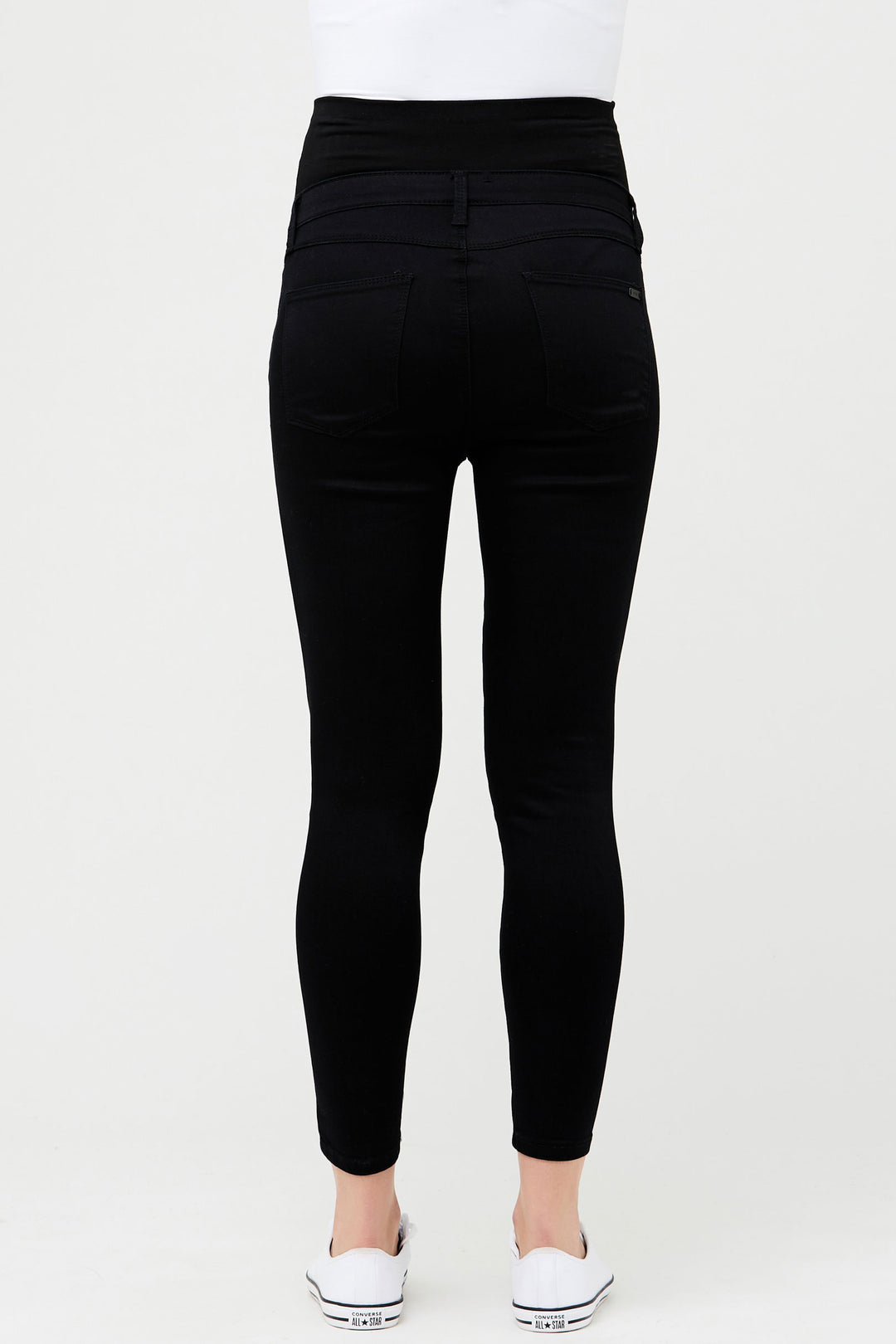 Rebel  Maternity Petite/ Ankle Jeggings in Caviar