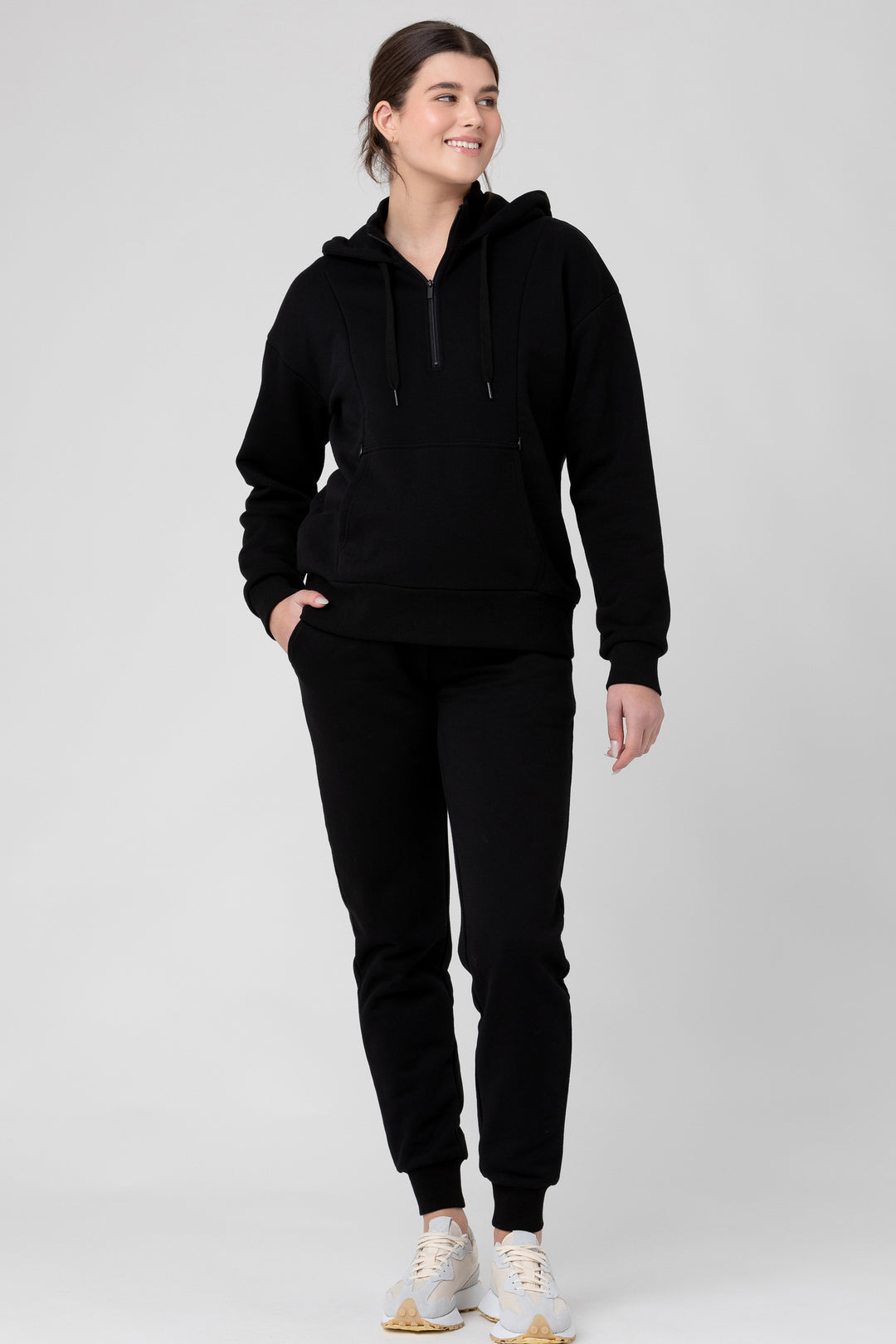 Nicky Maternity Nursing Hoodie Black