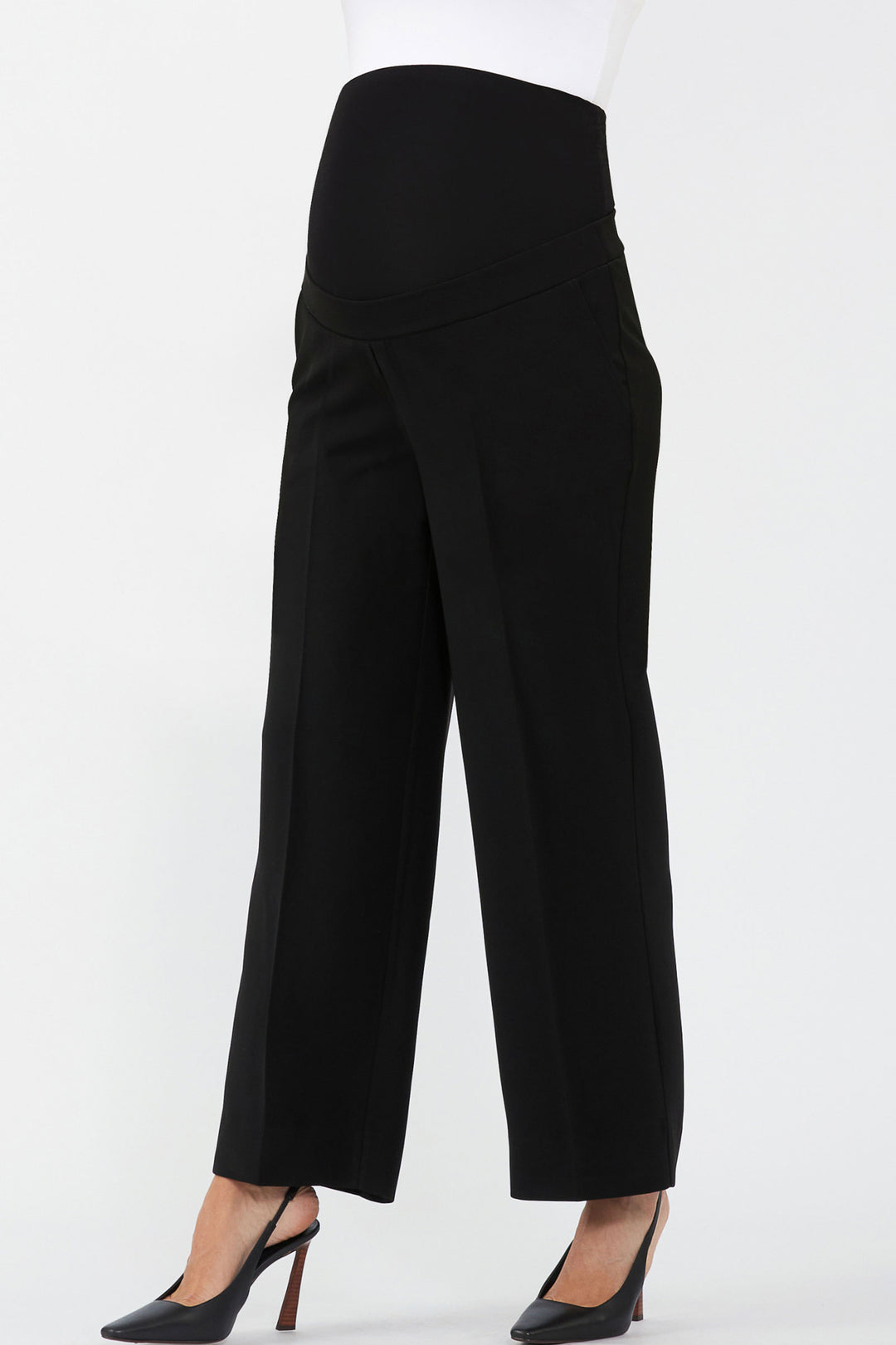 Alexa Wide Leg Black Maternity Trousers