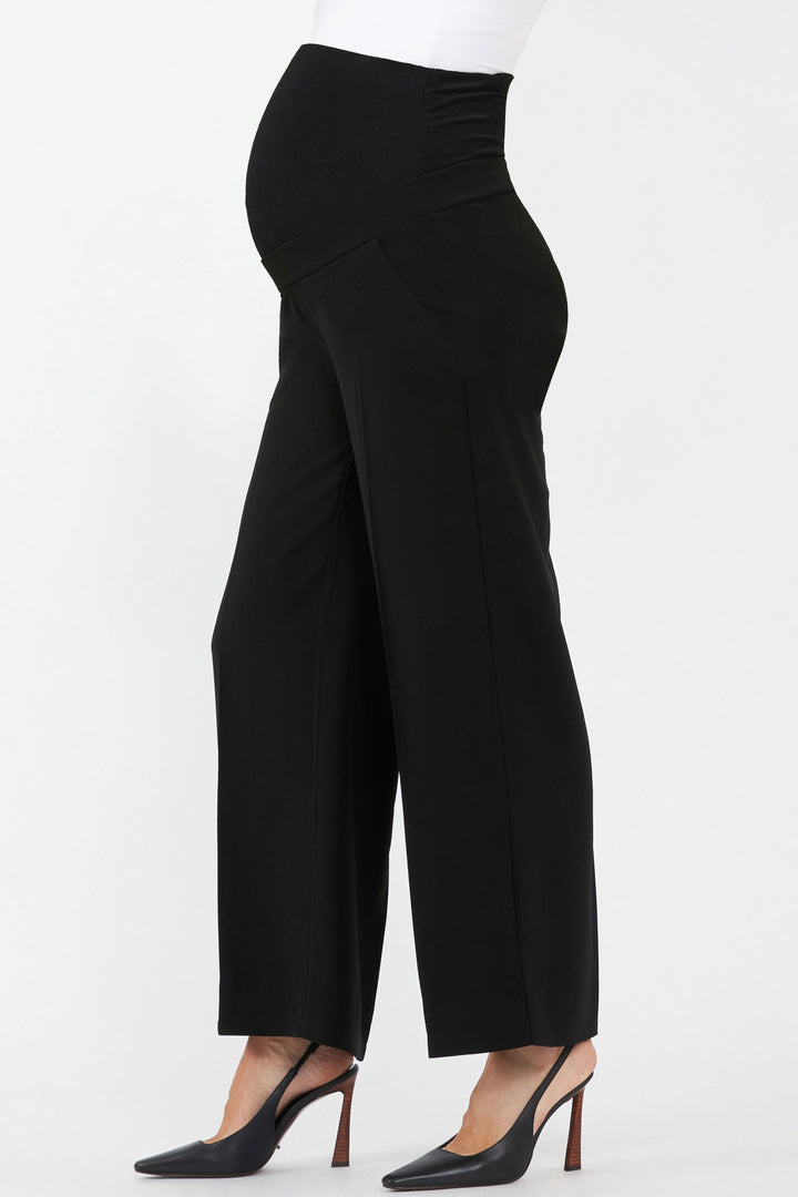 Alexa Wide Leg Black Maternity Trousers