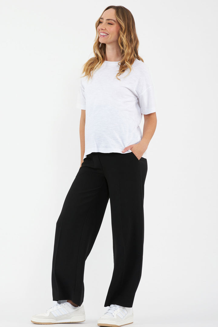 Alexa Wide Leg Black Maternity Trousers