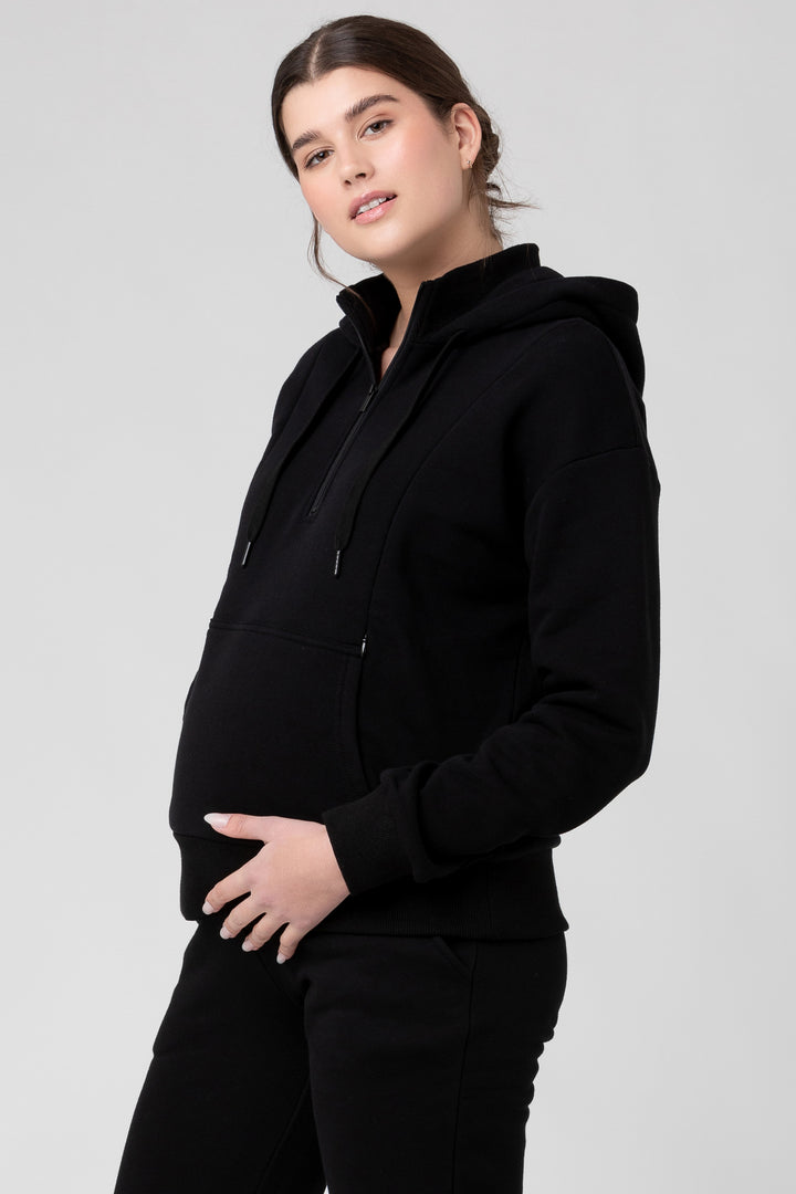 Nicky Maternity Nursing Hoodie Black