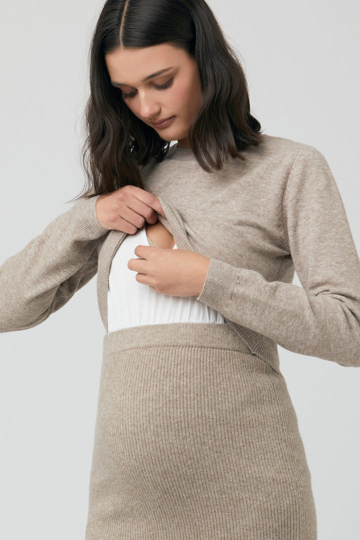 Mandy Detachable Nursing Knit in Latte