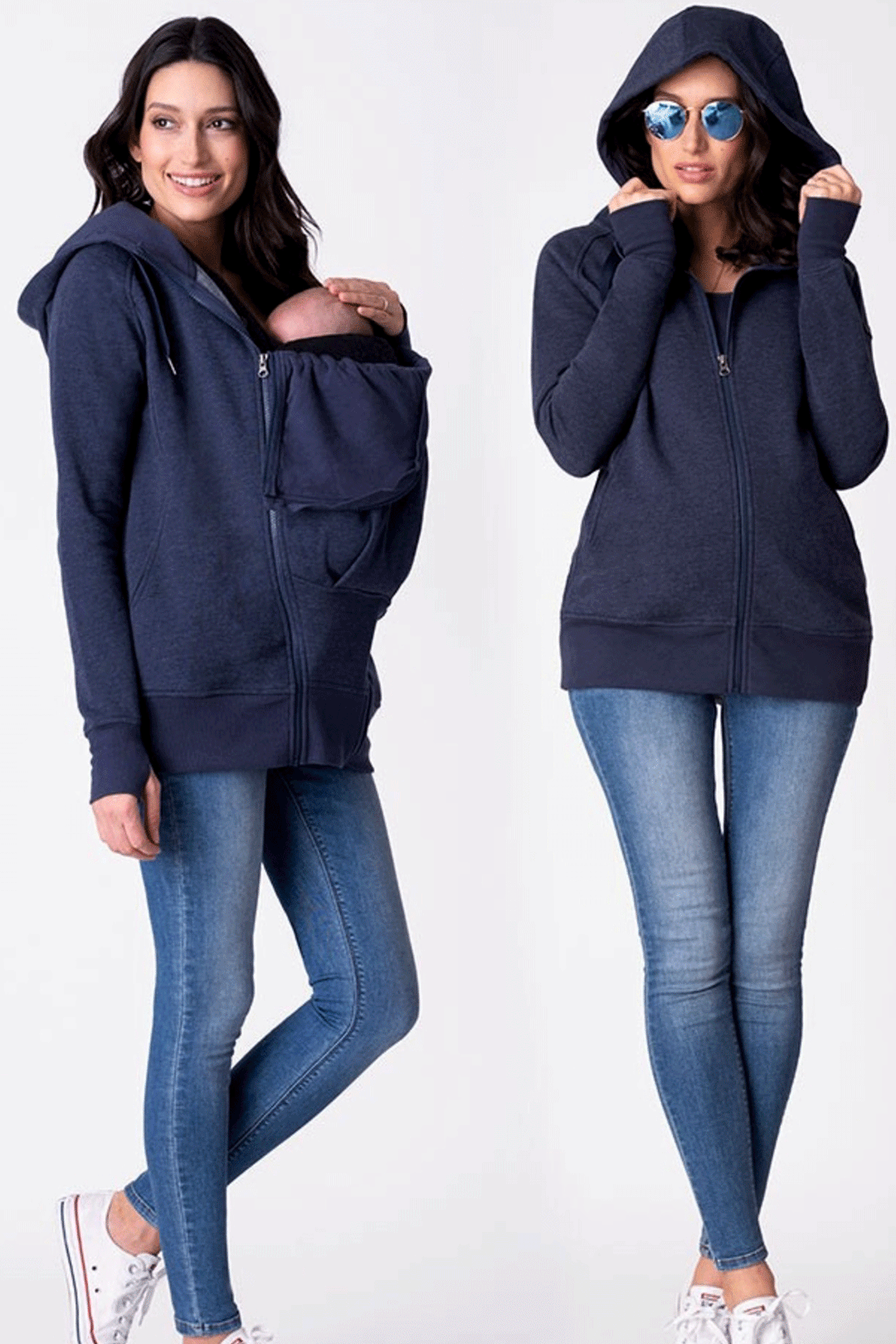 Connor 3 in 1 Navy Maternity  & Baby-wearing Hoodie