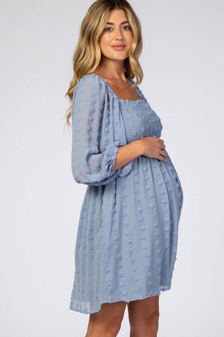 Pompom Baby Shower Maternity & Nursing Dress