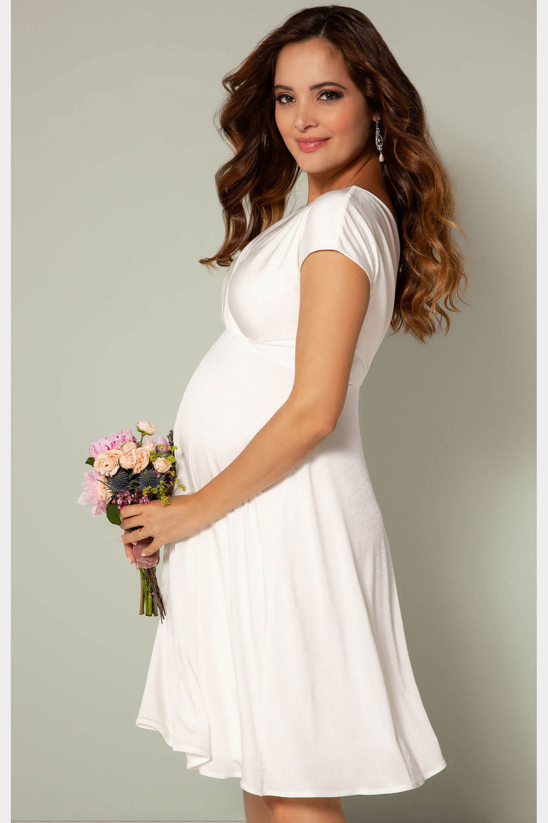 Tiffany Rose Alessandra Maternity Dress in Off White