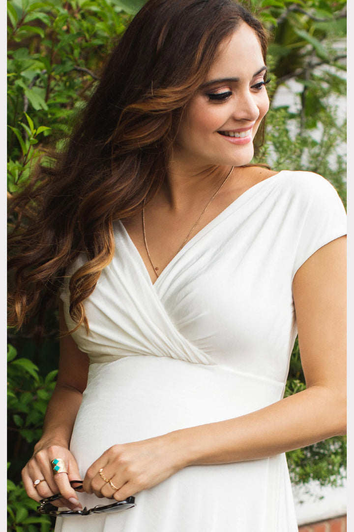 Tiffany Rose Alessandra Maternity Dress in Off White