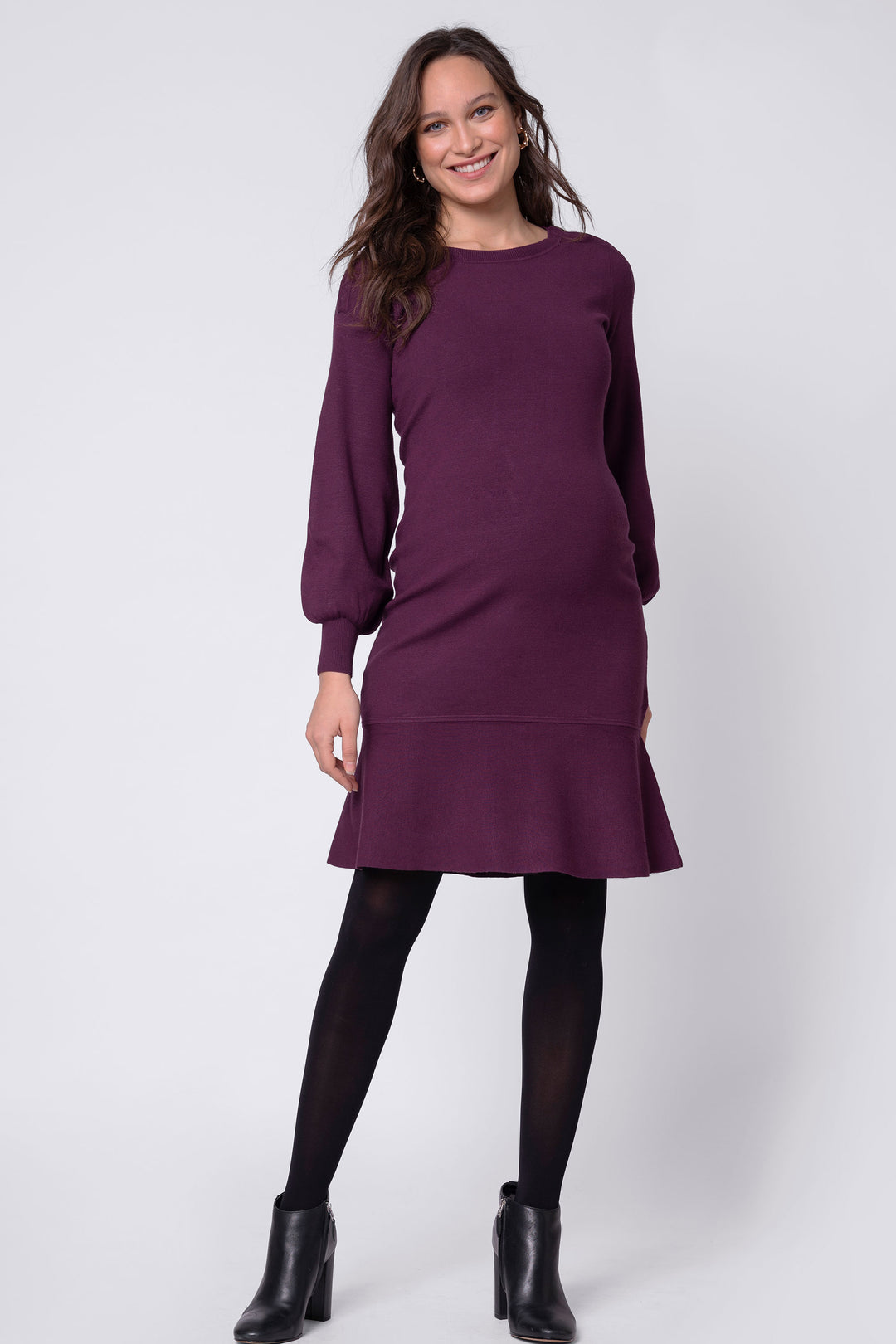 Andrea Peplum Maternity & Nursing Dress