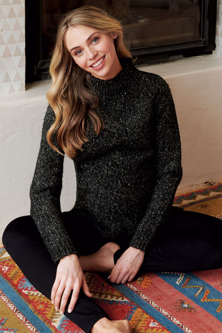 Cable Knit in Nightshade Maternity Nursing Sweater Ripe