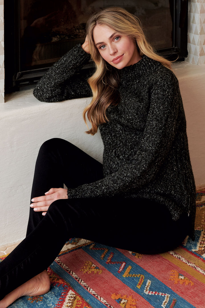 Cable Knit in Nightshade Maternity Nursing Sweater Ripe