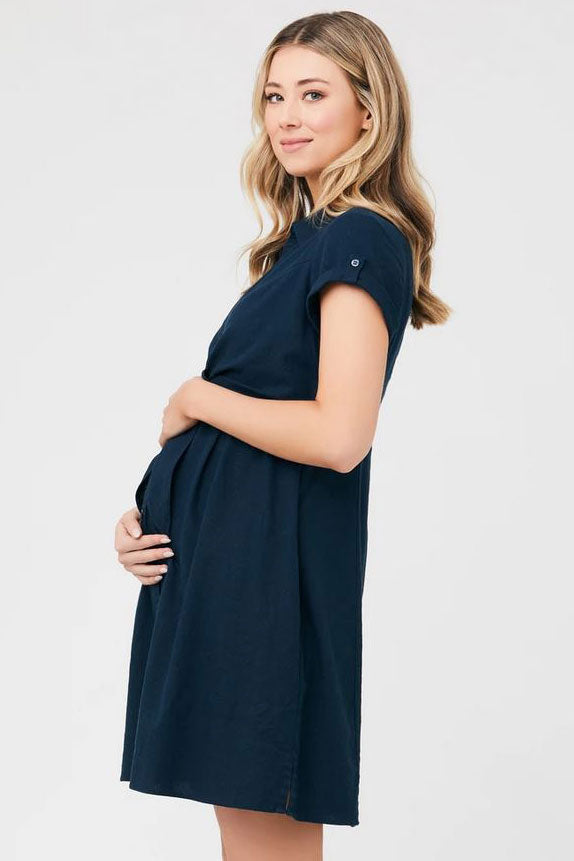 Colette Maternity Nursing Dress in Sapphire