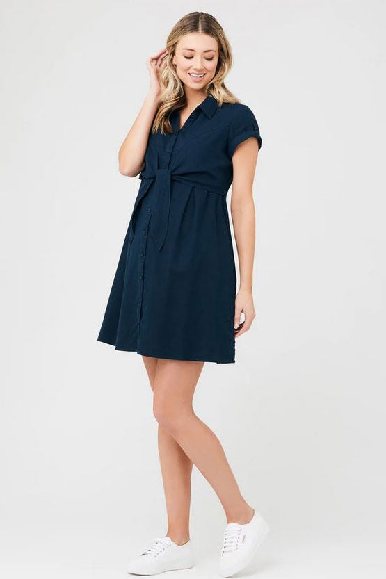 Colette Maternity Nursing Dress in Sapphire