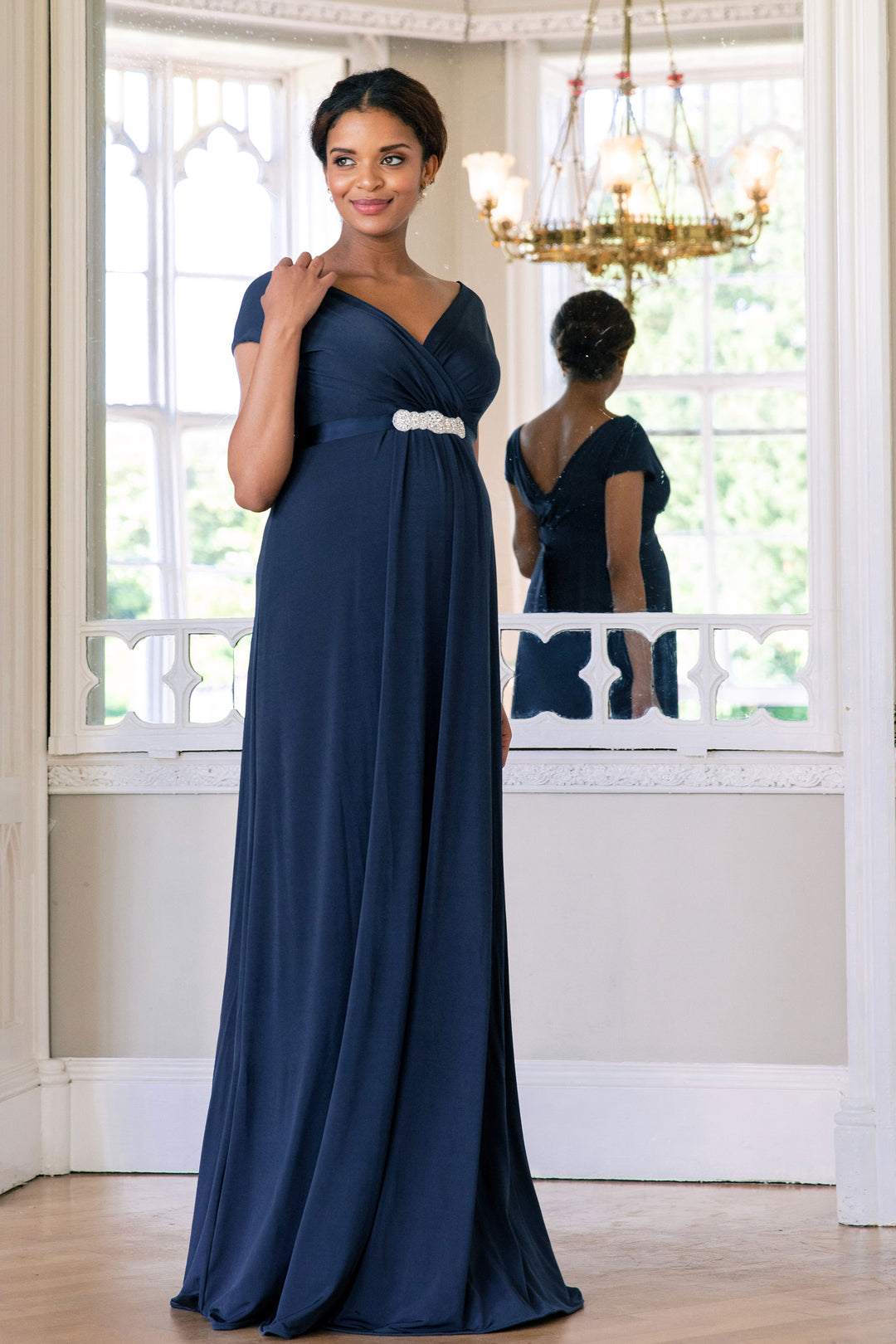 Tiffany Rose Francesca Maternity and Nursing Maxi in Nightshade Navy