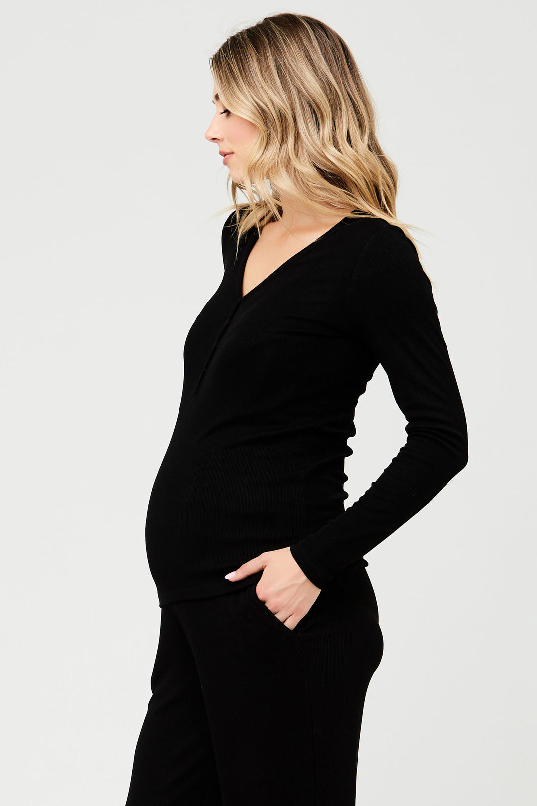 Jersey Rib Top in Black Ripe