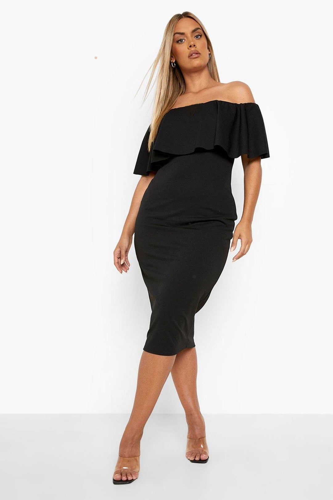 Kiara Off Shoulder Ruffle Maternity Dress