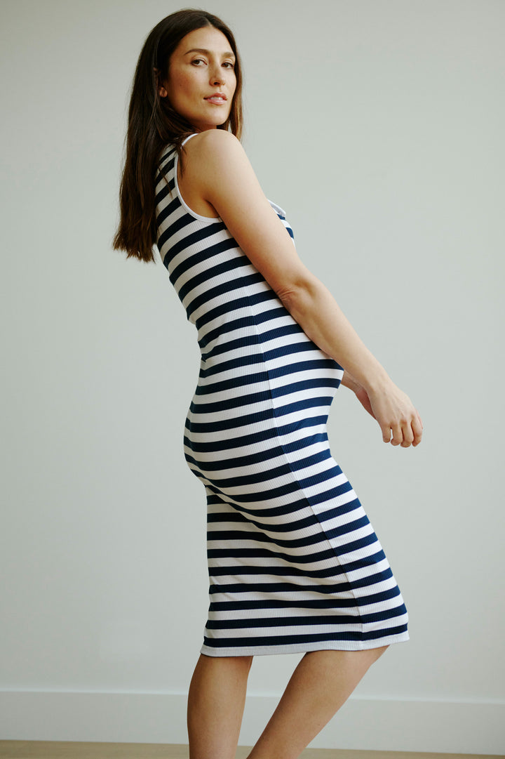 Lee Stripe Maternity Nursing Tank Dress