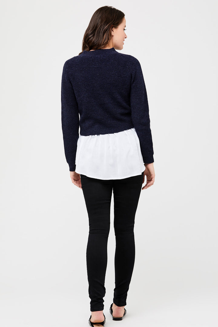 Mandy Detachable Nursing Knit Navy