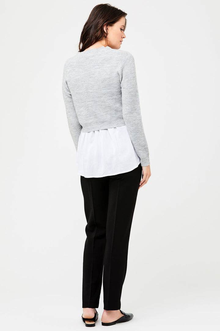 Mandy Detachable Nursing Knit Grey Marle