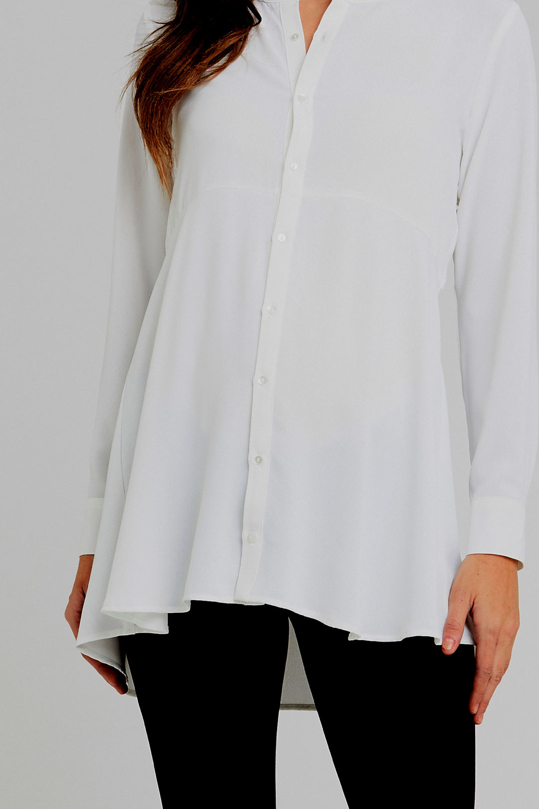 Blake Peplum Maternity Nursing Shirt White