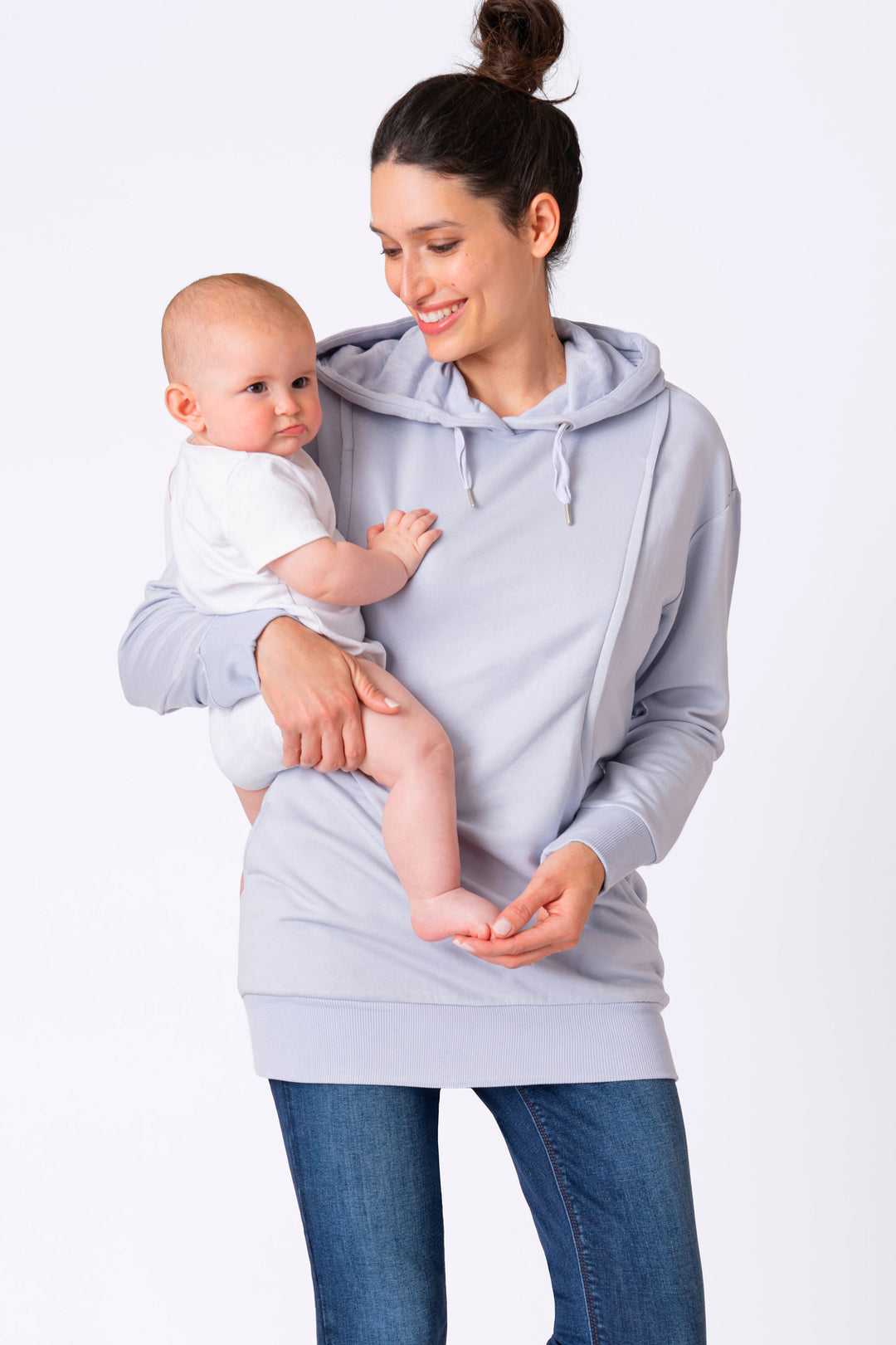 Pernella Powder Blue Maternity & Nursing Hoodie by Seraphine