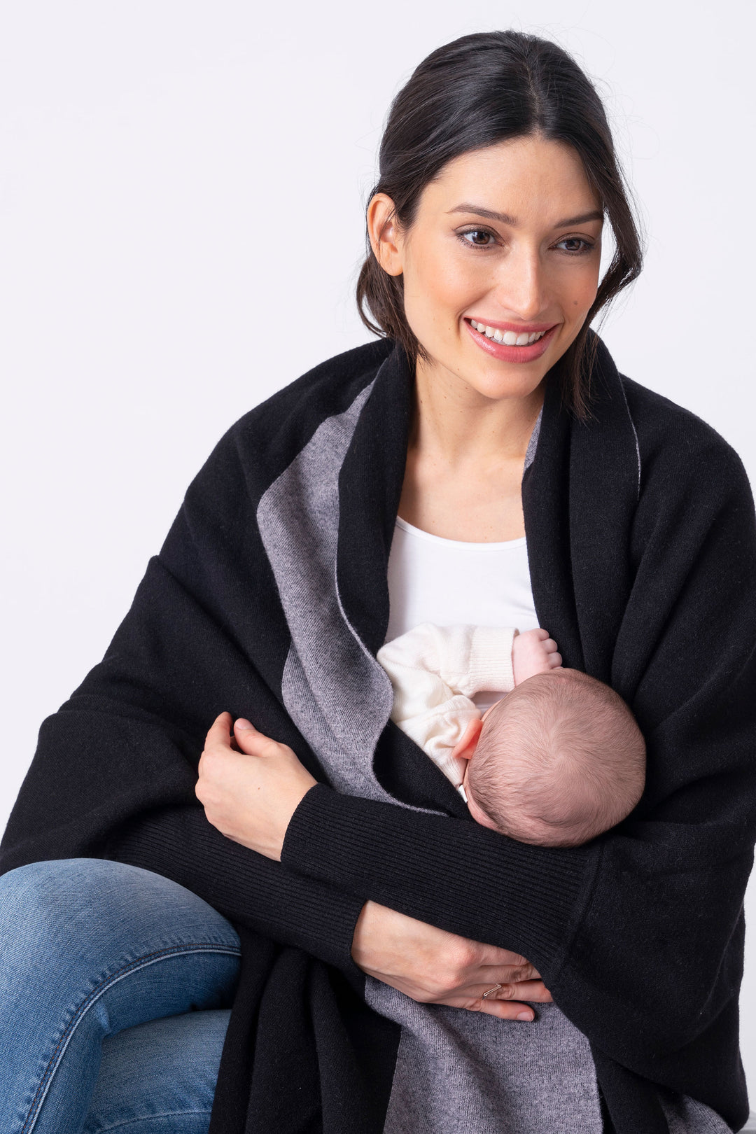 Seraphine Ramira Luxury Black Maternity & Nursing Shawl - Seven Women Maternity