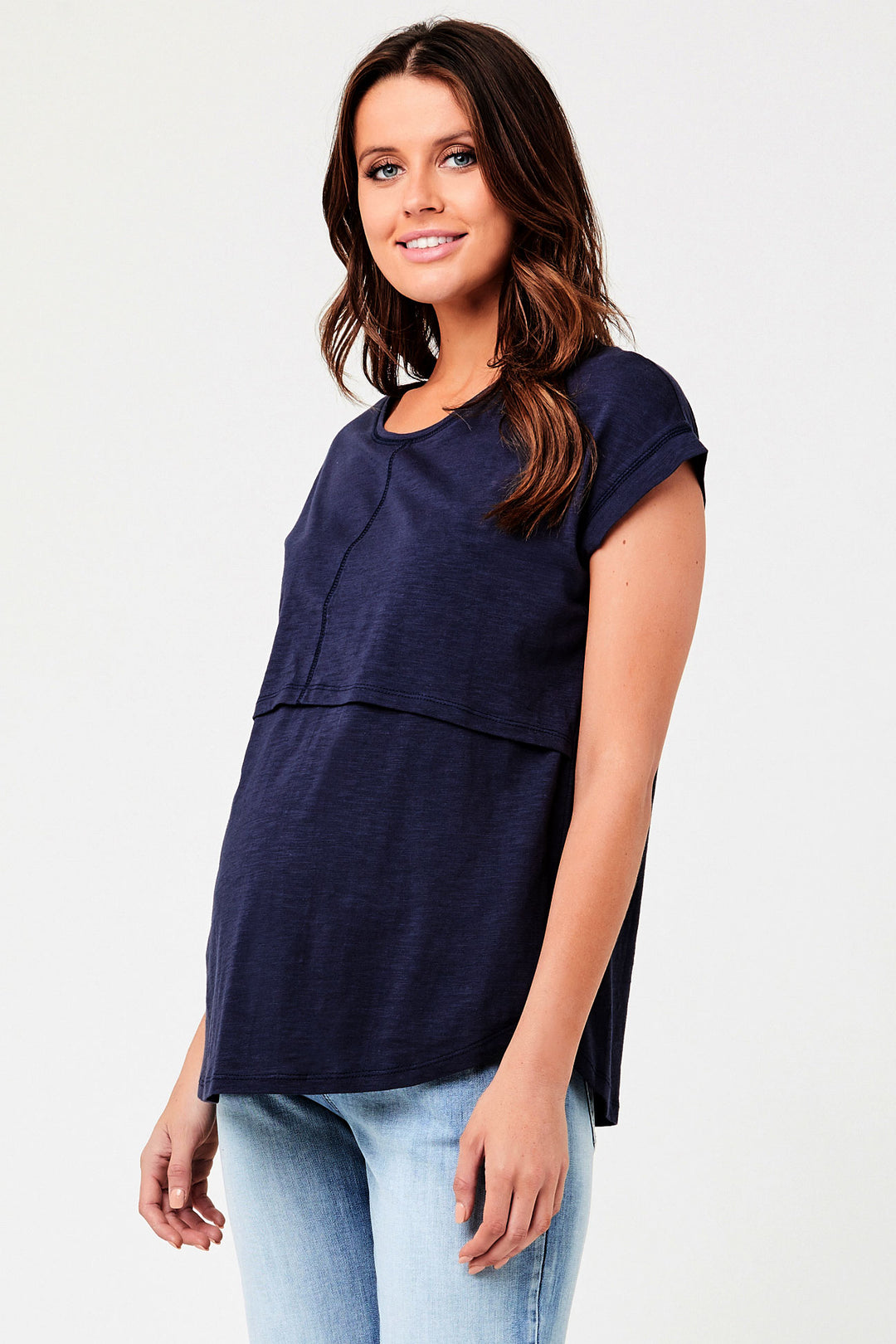 Richie Navy Maternity Nursing Top Ripe