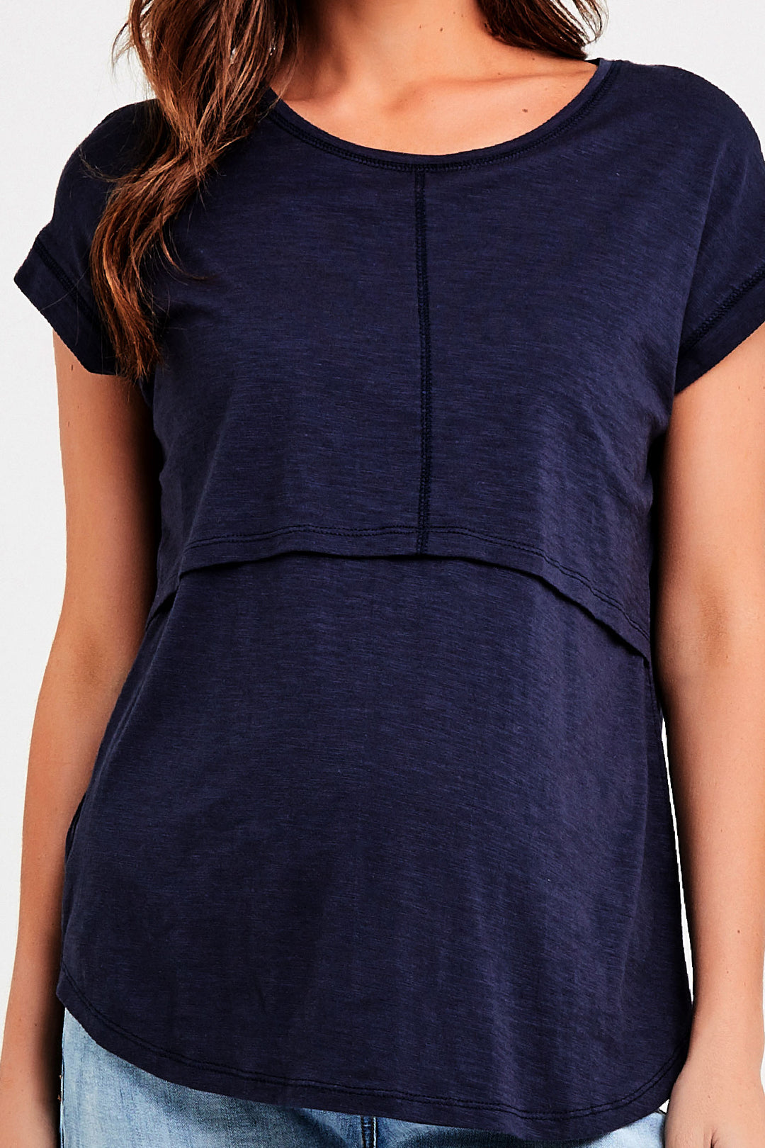 Richie Navy Maternity Nursing Top Ripe