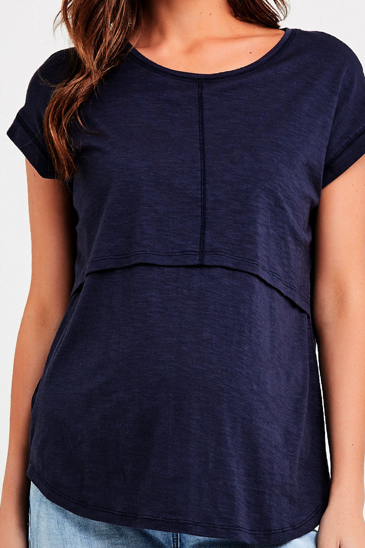 Richie Navy Maternity Nursing Top Ripe