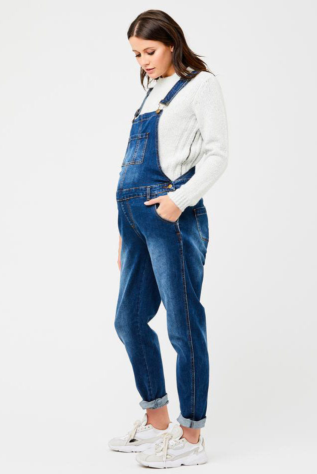 Arizona Indigo Denim Maternity Overalls Ripe