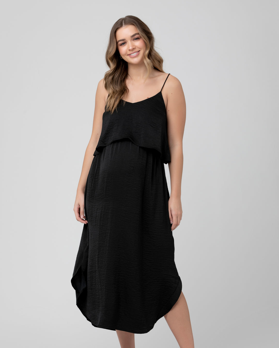 Slip Maternity Nursing Dress Caviar