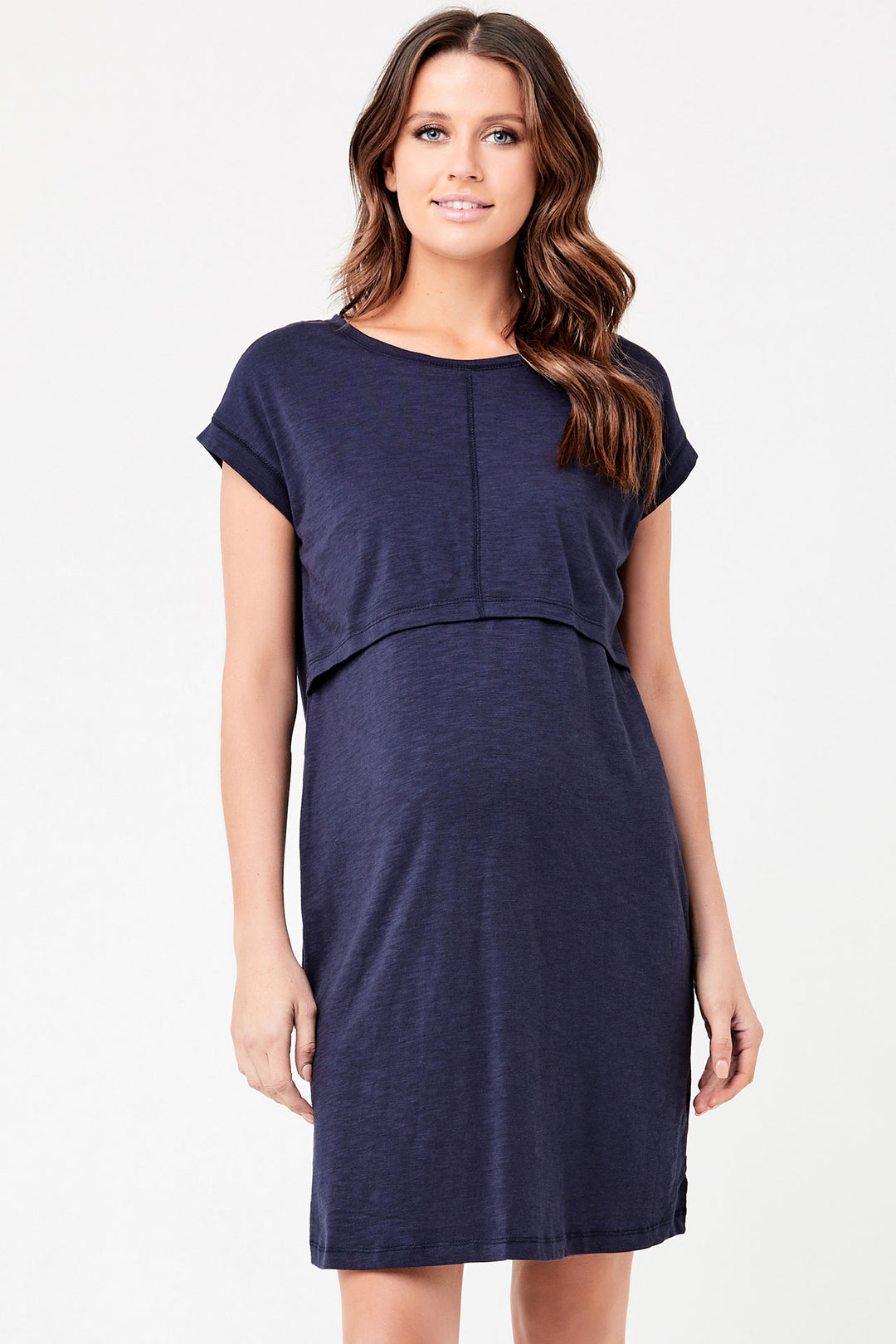 Roxie Maternity Nursing Cotton Modal Dress Navy