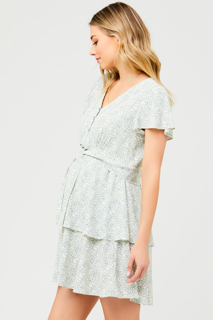 Lulu Layered Dress in Fern & Ecru by Ripe